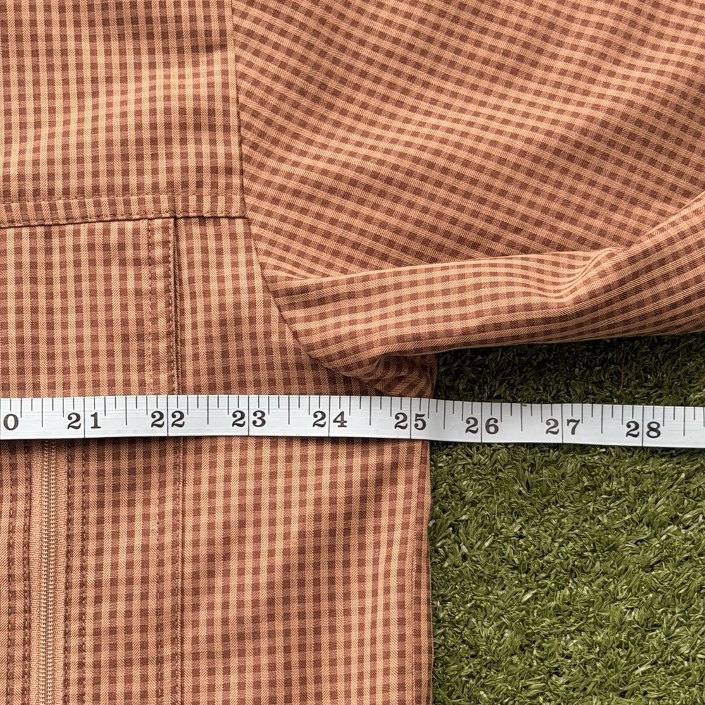 Carmel Zhao Men's‎ XL Brown Check Button Front Safari Utility Shirt 70/30 - Picture 5 of 9